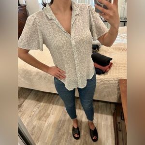 Abercrombie Green/White Floral Top